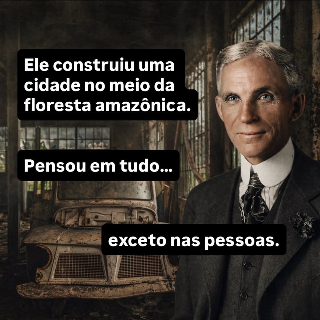 Fordlândia tinha recurso, planejamento e tecnologia, mas fracassou porque ignorou o único elemento que realmente sustenta qualquer...