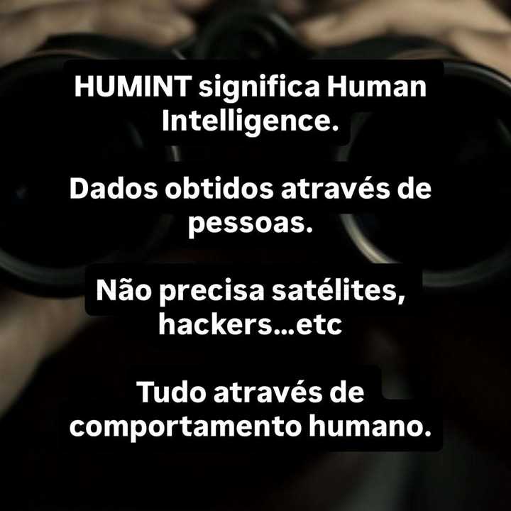 Muita gente associa HUMINT apenas à espionagem estatal. — slide 3