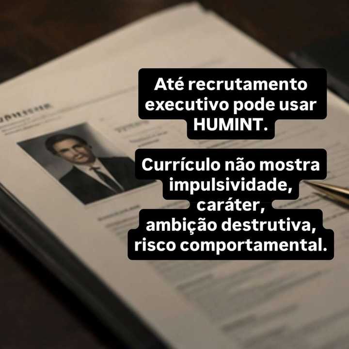 Muita gente associa HUMINT apenas à espionagem estatal. — slide 9
