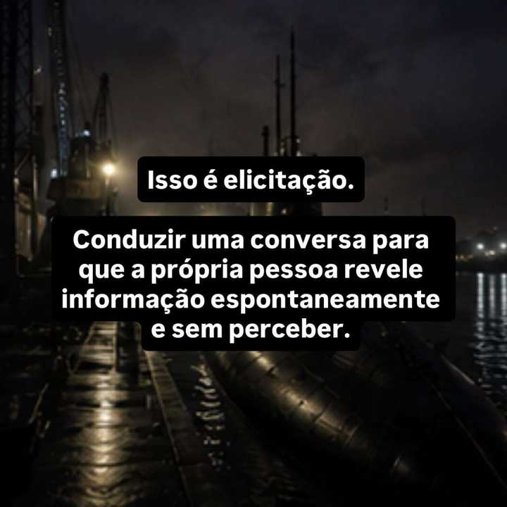 Elicitação é uma técnica de comunicação usada para obter informação de forma indireta,... — slide 7