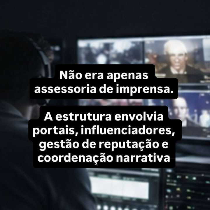 As reportagens mostraram como uma rede privada de influência pode operar de maneira... — slide 3