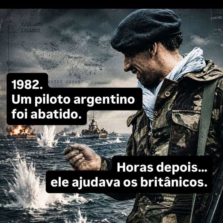 Em 1982, britânicos operavam no outro lado do planeta, com comunicação limitada, poucas... — slide 1