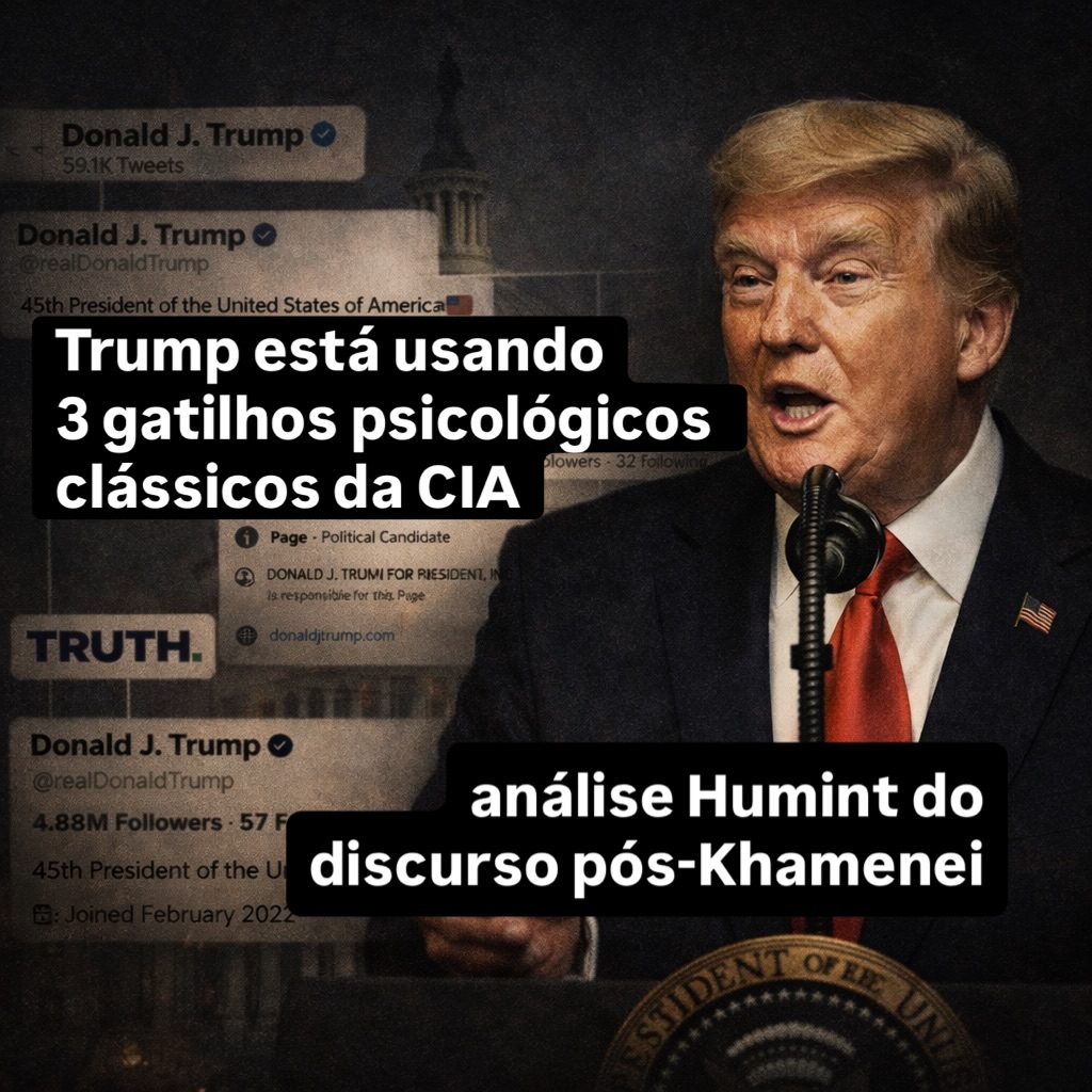Psicologia aplicada à geopolítica é ferramenta operacional. Discursos desse tipo não são improviso emocional.